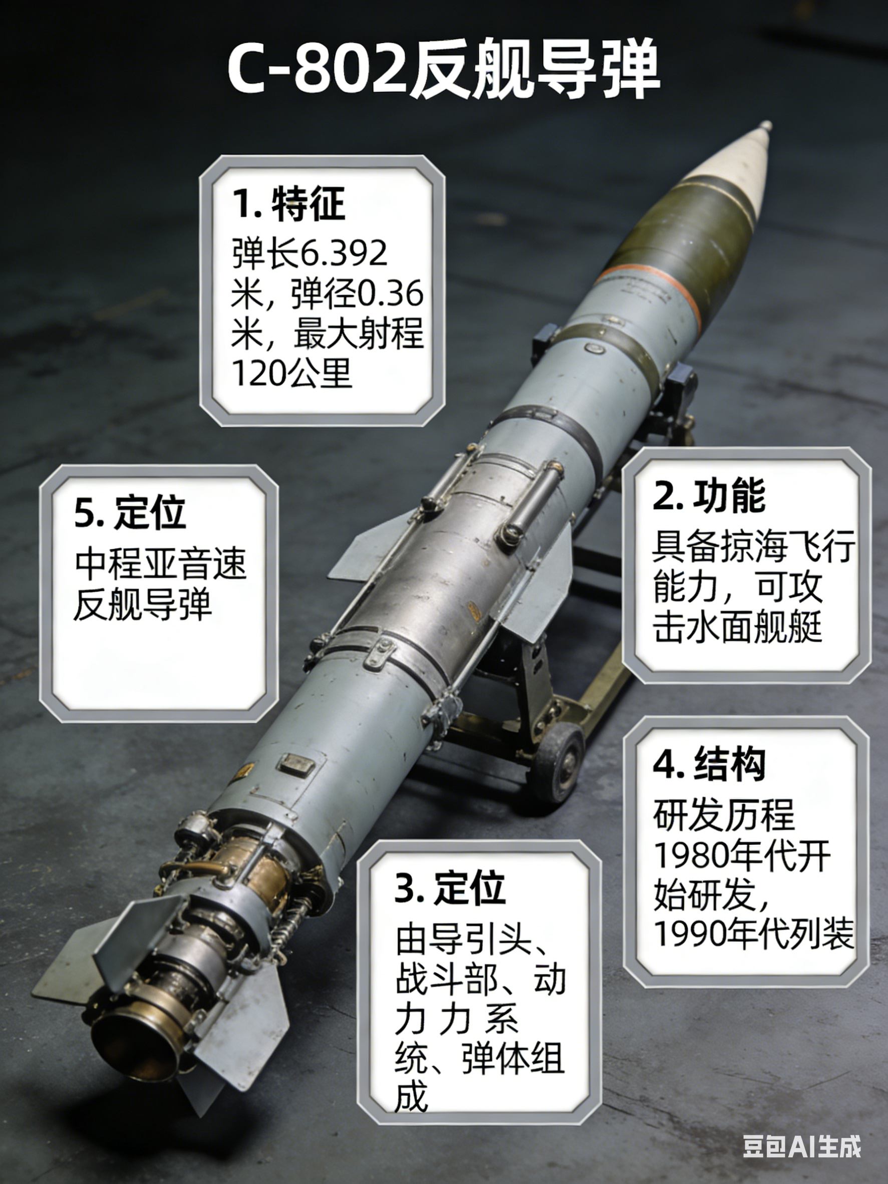 全球武器装备盘点  C-802反舰导弹伊朗基于中国C-802反舰导弹技术仿制并深