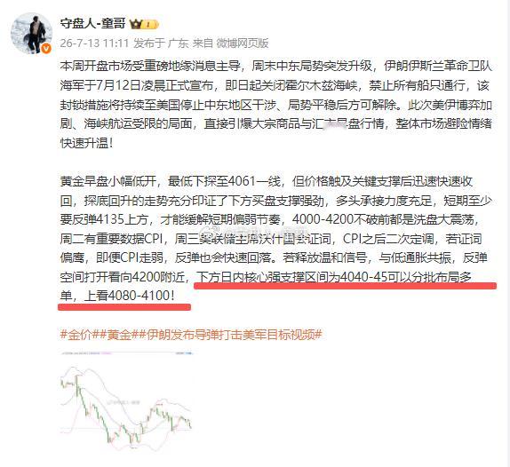 一步一脚印，提前做好规划，做单才稳！黄金提前布局4040-45多单上车，目标看4