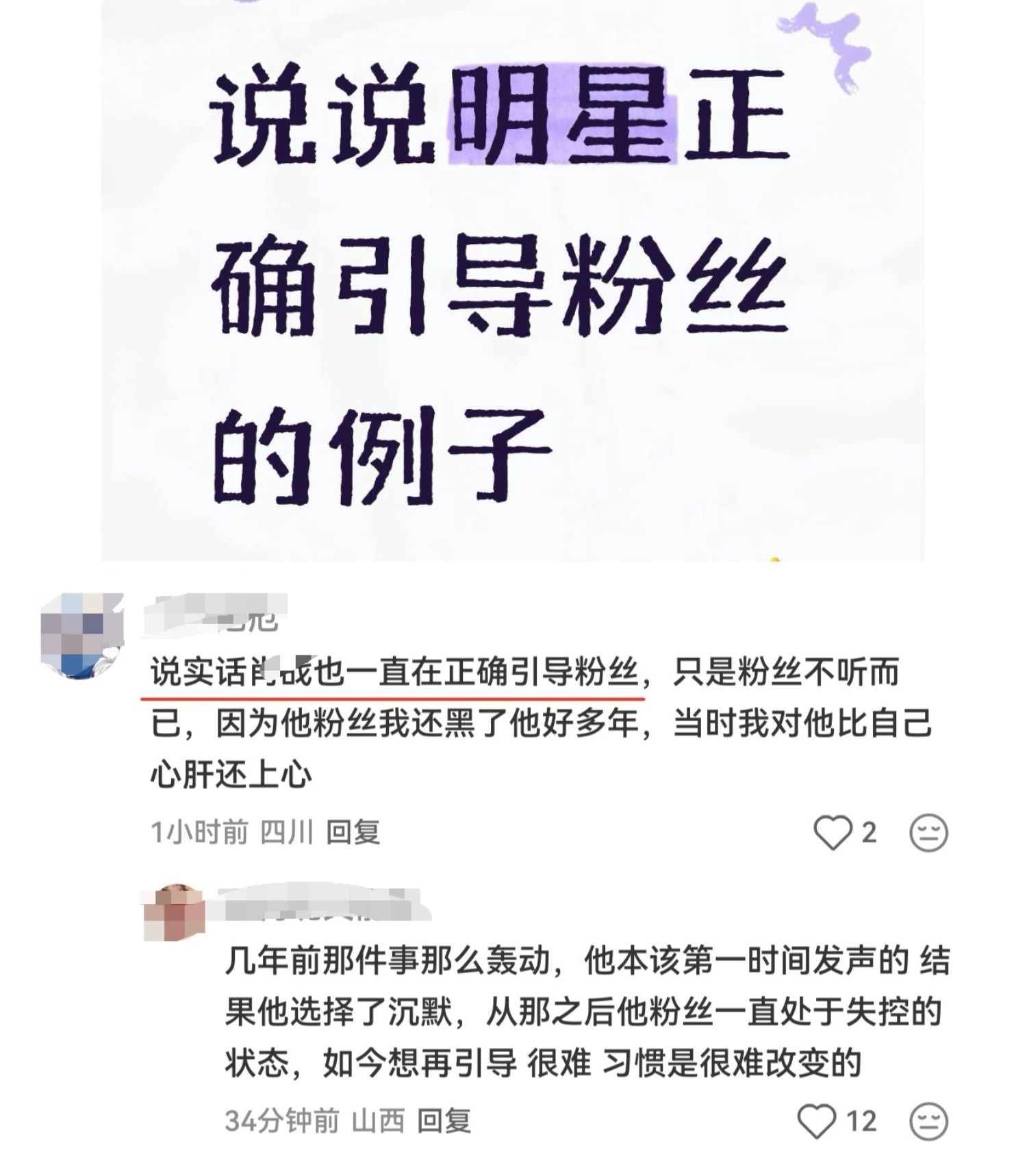引导网暴别人吗？引导现场喊退票吗？如果这叫正确引导，整个内娱都不舒服