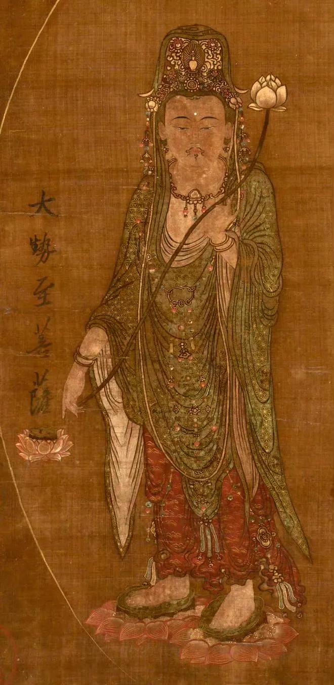 西方三圣，作者佚名，不知作于何时，画左有一永隆伪款。 ​​​