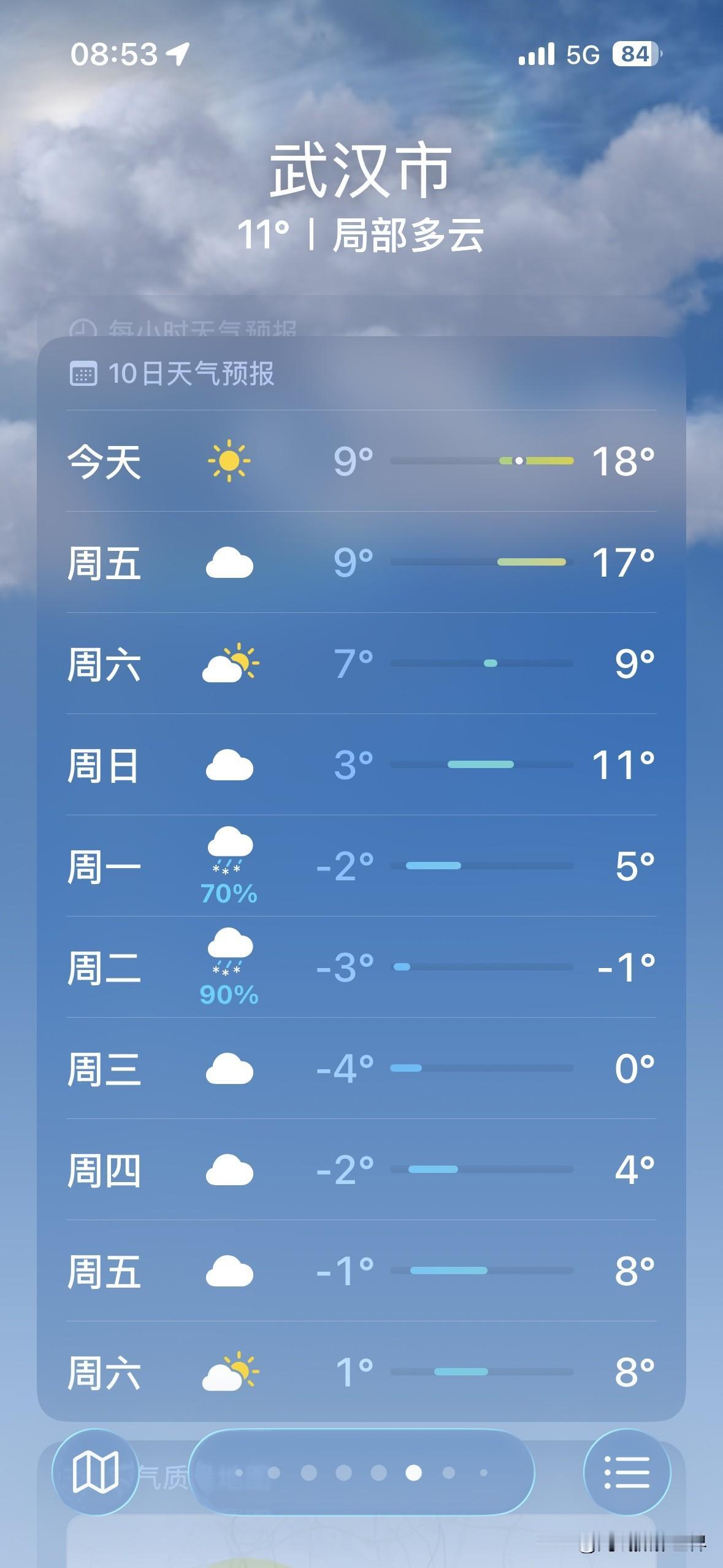坐稳扶好！湖北省武汉市，即将从21度的高温夏天，跑步进入下雪的冰窟窿！1月19日