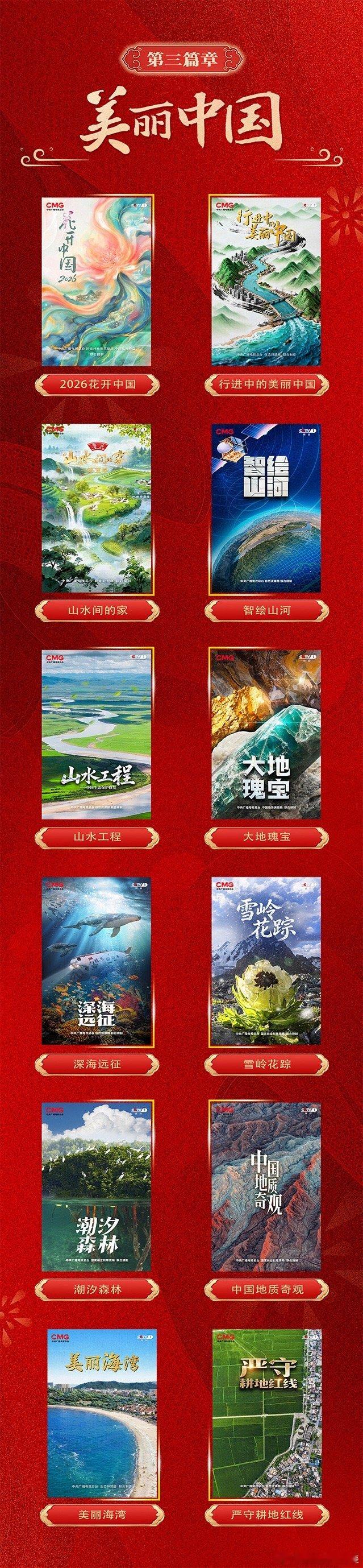 2026年CCTV1综合频道片单发布 《大地瑰宝》展现矿产资源，《潮汐森林》揭示