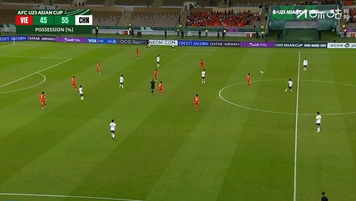 罕见！踢越南，U23国足居然是65%的控球率。
U23亚洲杯半决赛，中国队跟越南