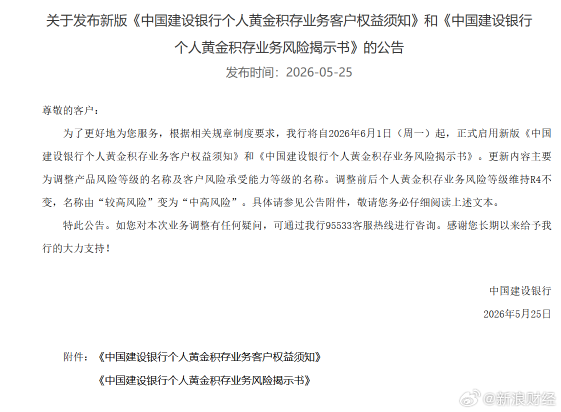【多家银行下调积存金风险等级】黄金价格自1月底见顶之后，就节节败退，其间虽有反弹