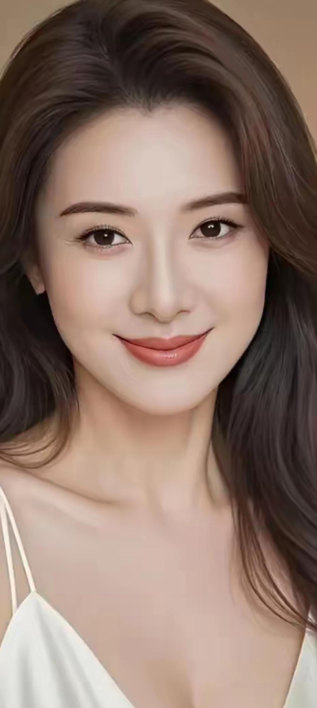 温柔微笑，自然妆容，清新脱俗的气质