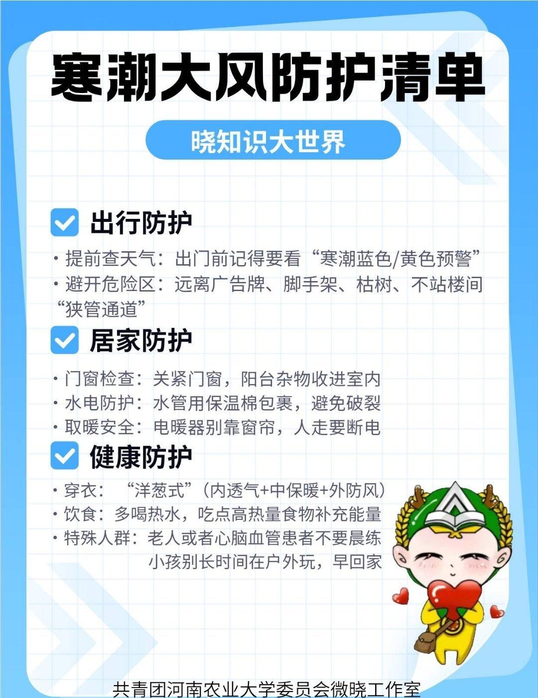 微晓 晓知识大世界
哇寒潮大风一起出手冷冷冷
晓可爱们一定要注意防护哦