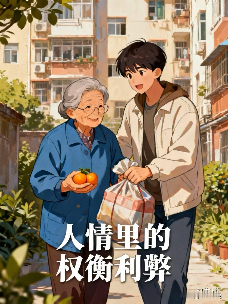 下午在楼下取快递，偶遇邻居张阿姨。
她手里拎着一袋橘子，执意要塞给我几个。
我笑