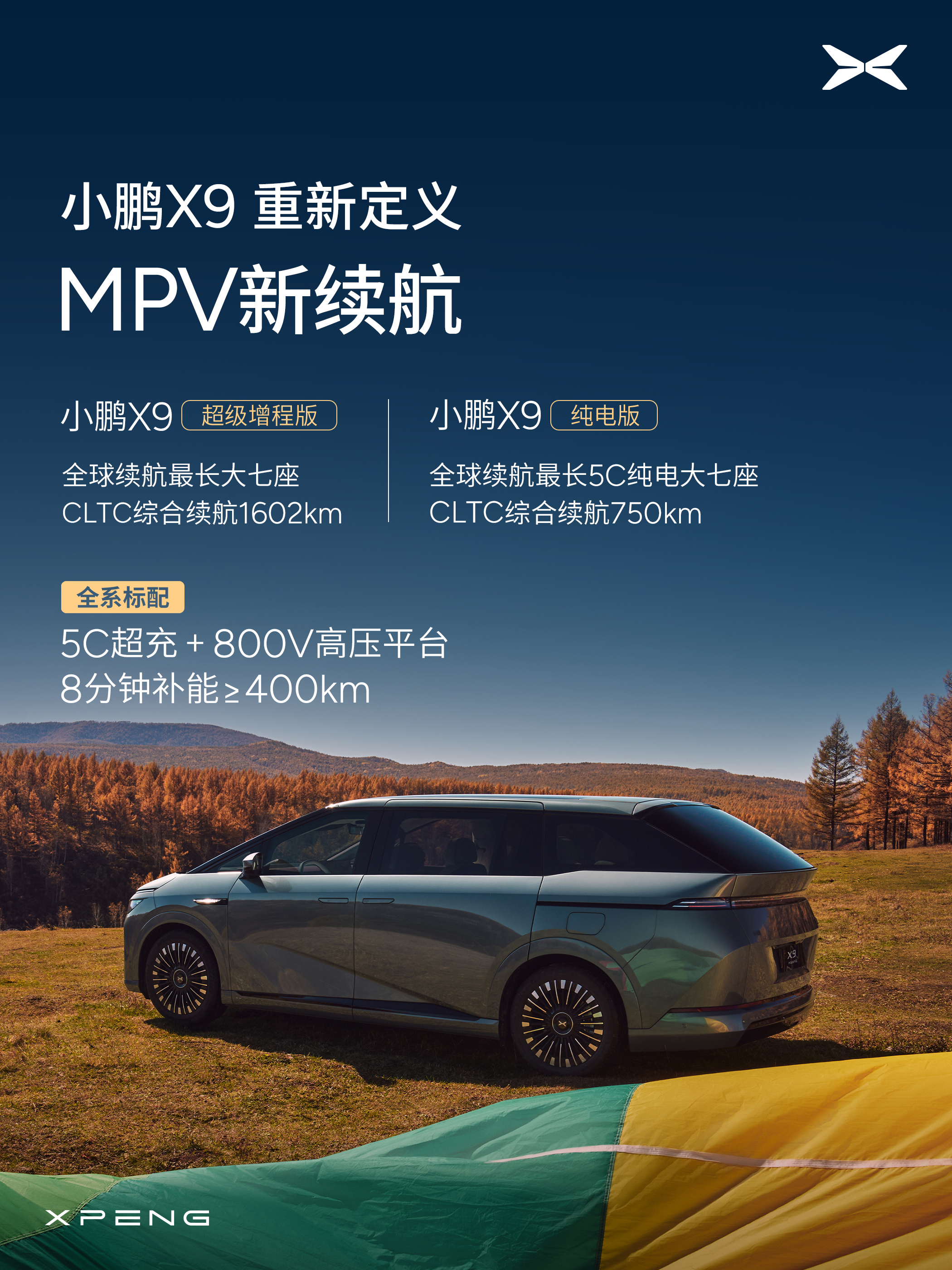 昨日，2026款小鹏X9纯电版正式上市，官方数据显示，新款X9上市后，搭载第二代