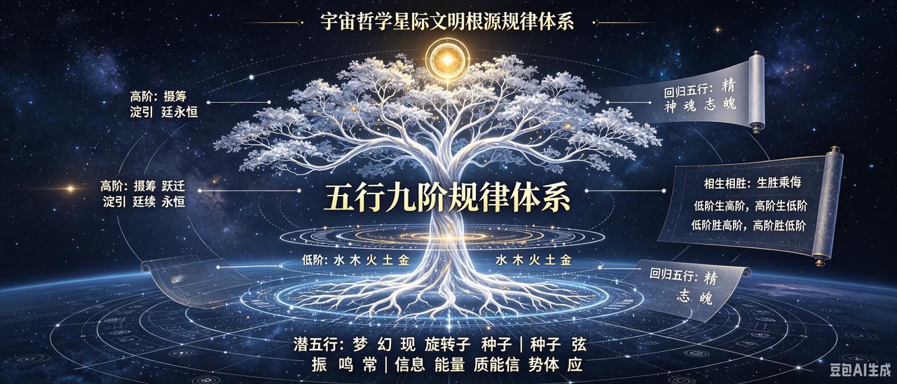 为了可持续发展，可用宇宙哲学星际文明规律体系之五行九阶规律体系之根源规律体系推演