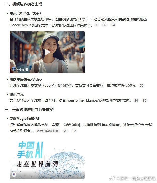 哪些国产AI走在世界前列国产AI中好多应用都走在世界前列，技术先进，体验感好，在