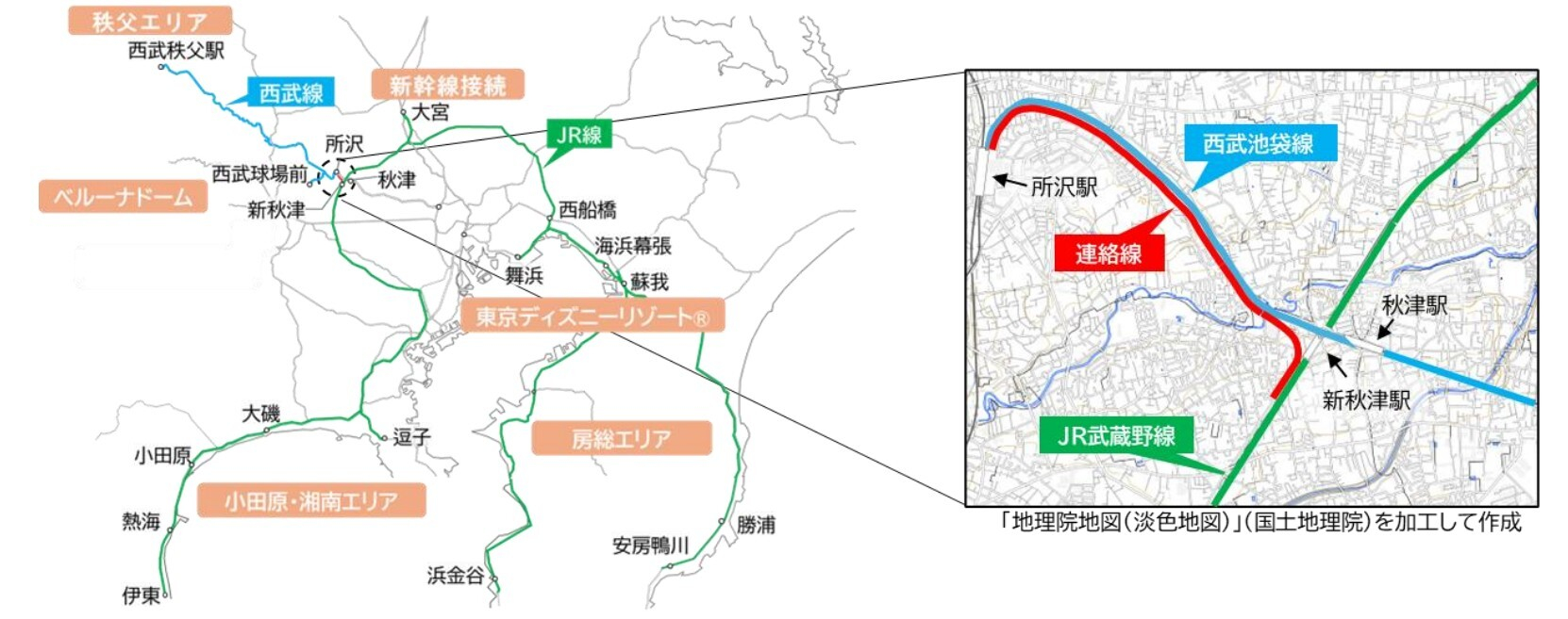 通行线·日本铁道【活用偏门渡线，西武借JR路网创观光需求】JR东日本与西武宣布将