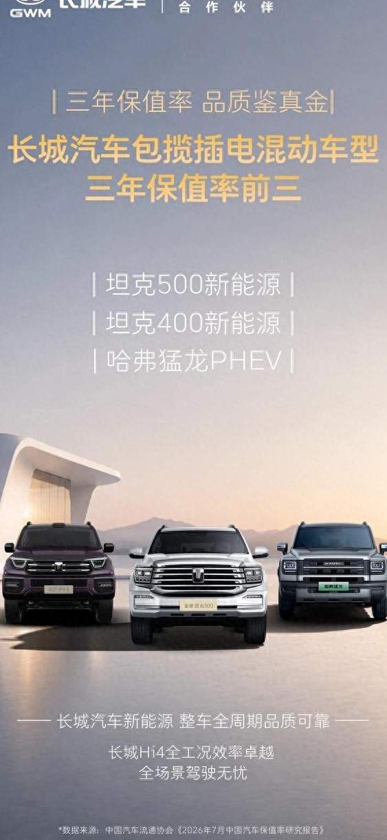 长城汽车悄悄把保值率前三全占了，其他品牌什么反应都没有