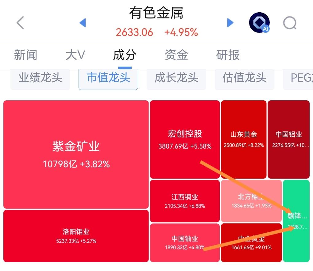 锂矿这是犯天条了？今天有色金属又是所有分支全数大幅上涨，唯独跌锂矿！有色金属板块