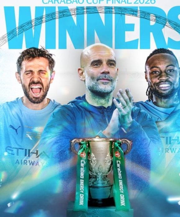 联赛杯决赛，曼城2-0击败阿森纳，瓜迪奥拉带队拿下本赛季首座冠军，这一冠距离曼城