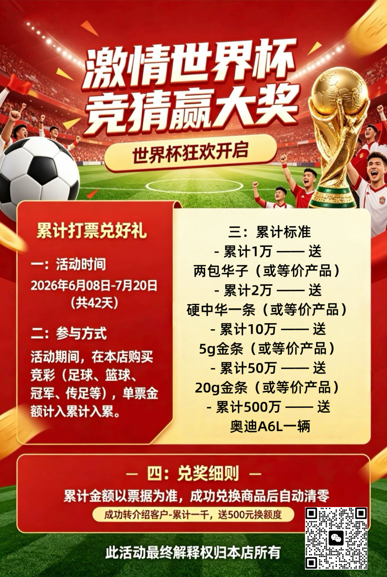 2026世界杯倒计时！朋友的店👇🏻看球竞猜两不误，豪礼拿到手软🚗本店世界杯