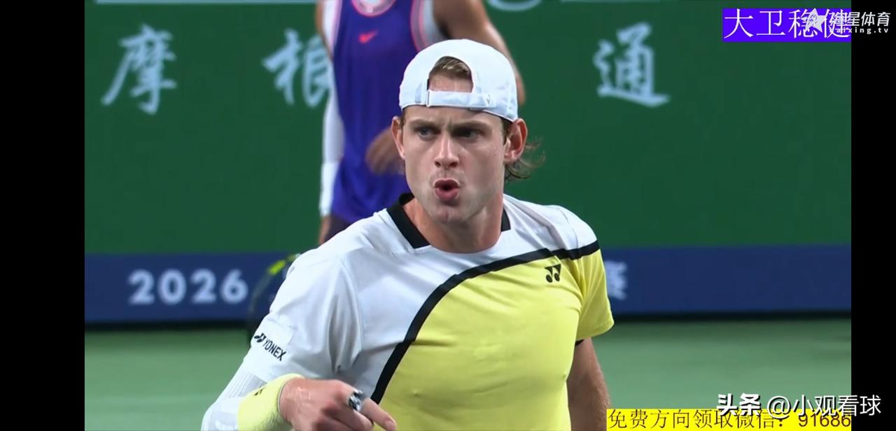 🎾🎾比赛进行时阿尔卡拉斯VS贝尔格斯。比利时小帅哥贝尔格斯，兑现第四个盘点7