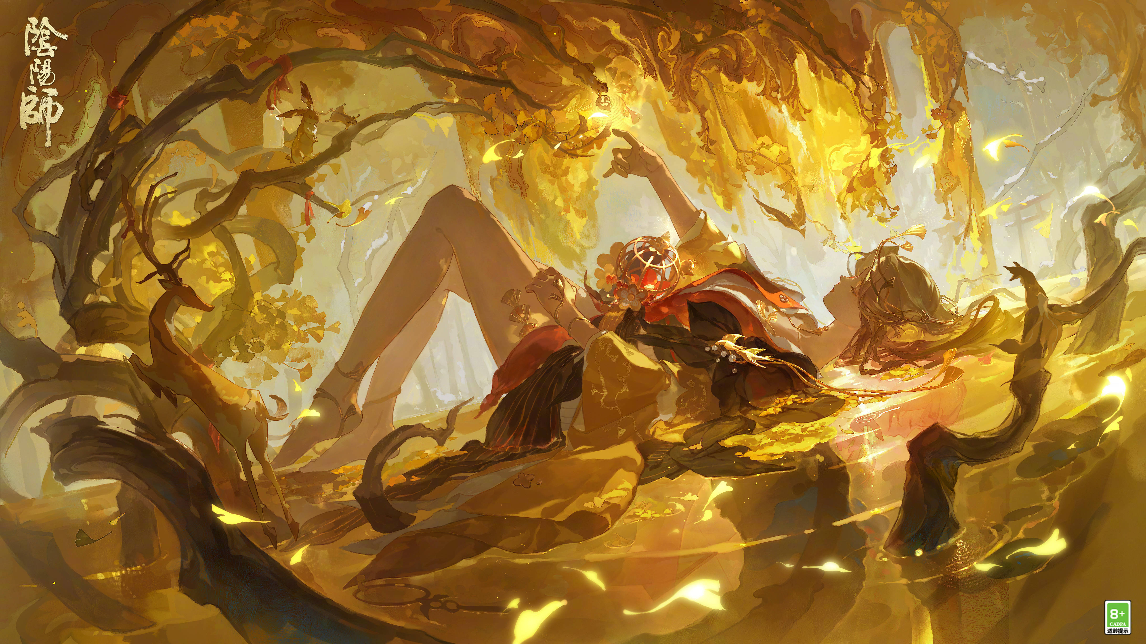 阴阳师手游 季花合战的插画更是绝美 “四季轮转变换，林间光影游移。暖阳拂洒，叶落