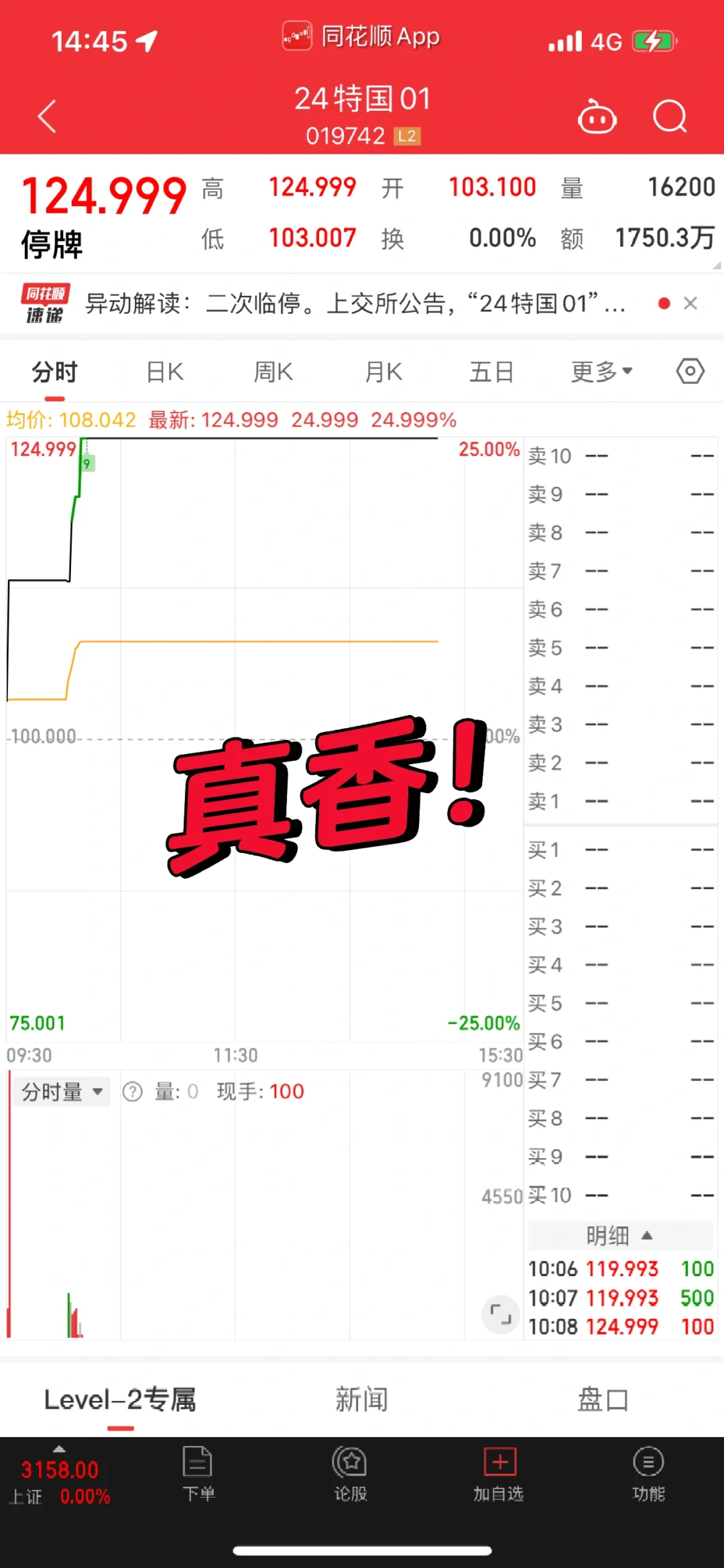 艾玛，真香！特别国债首日大涨25%！