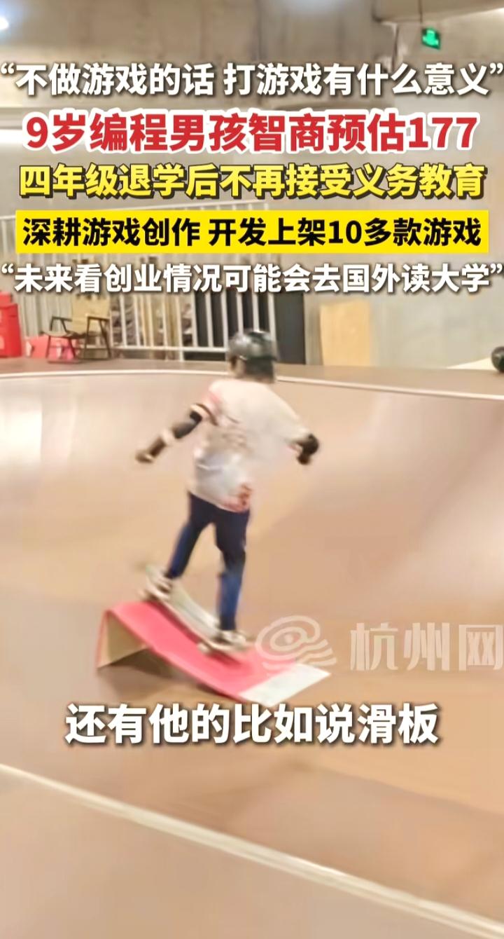 9岁编程神童退学做游戏：是天赋异禀还是揠苗助长？
 
“不做游戏的话，打游戏有什