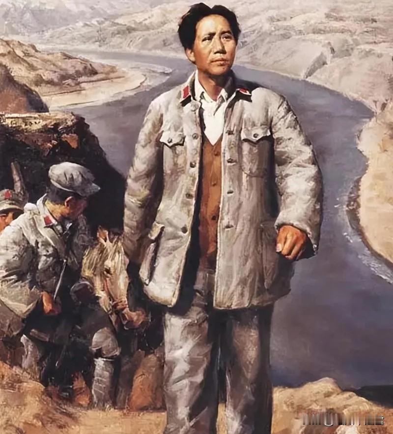 1952年，毛主席视察黄河时，看见一群国民党起义军官正在黄河边搬石头、夯堤土，毛