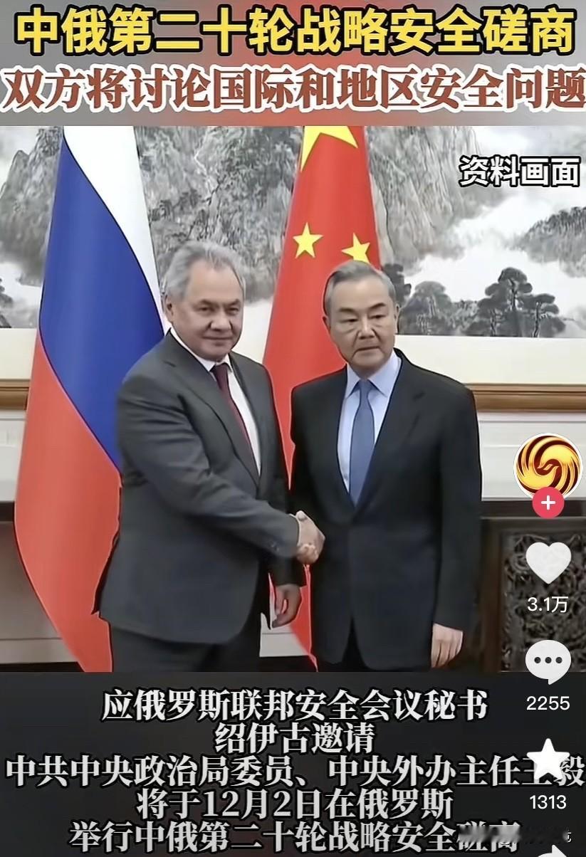 这将是中俄两国最重要的一次“战略安全磋商
”原因有以下几点：

一、商讨议题围绕