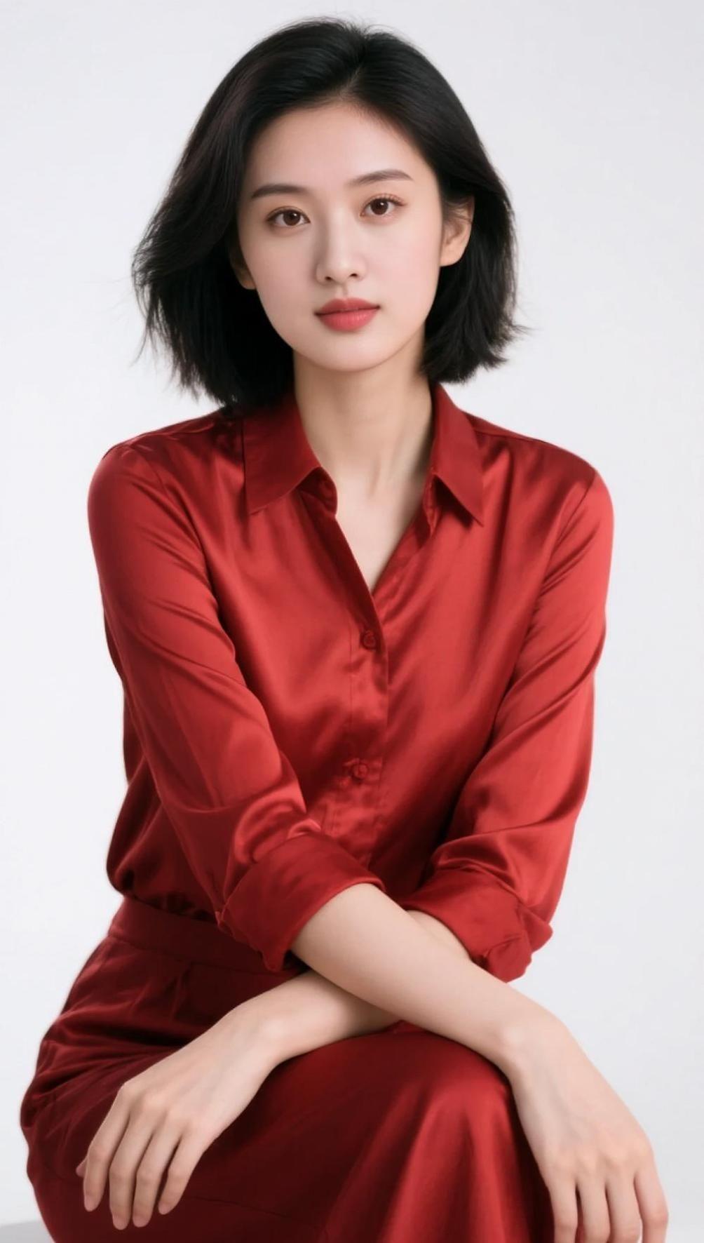 AI酒红质感写真 抖音ai创作