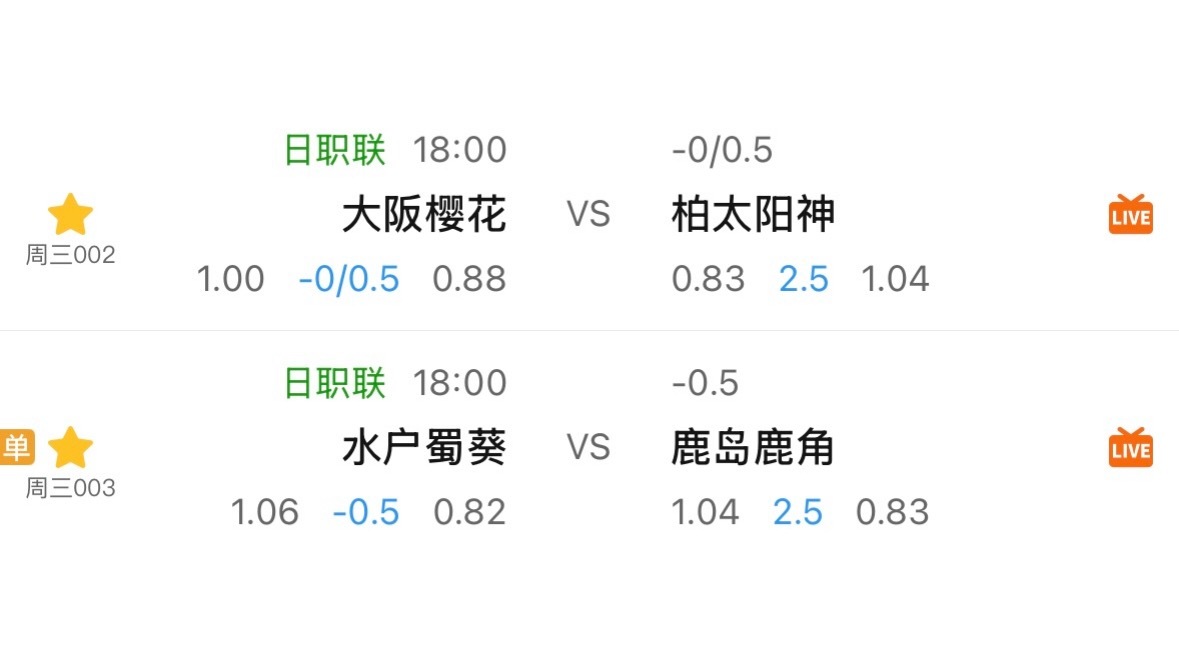 日职现在仅剩的两支四连胜队伍里，鹿岛鹿角这场，双方实力差距要更明显一些。而这场恰
