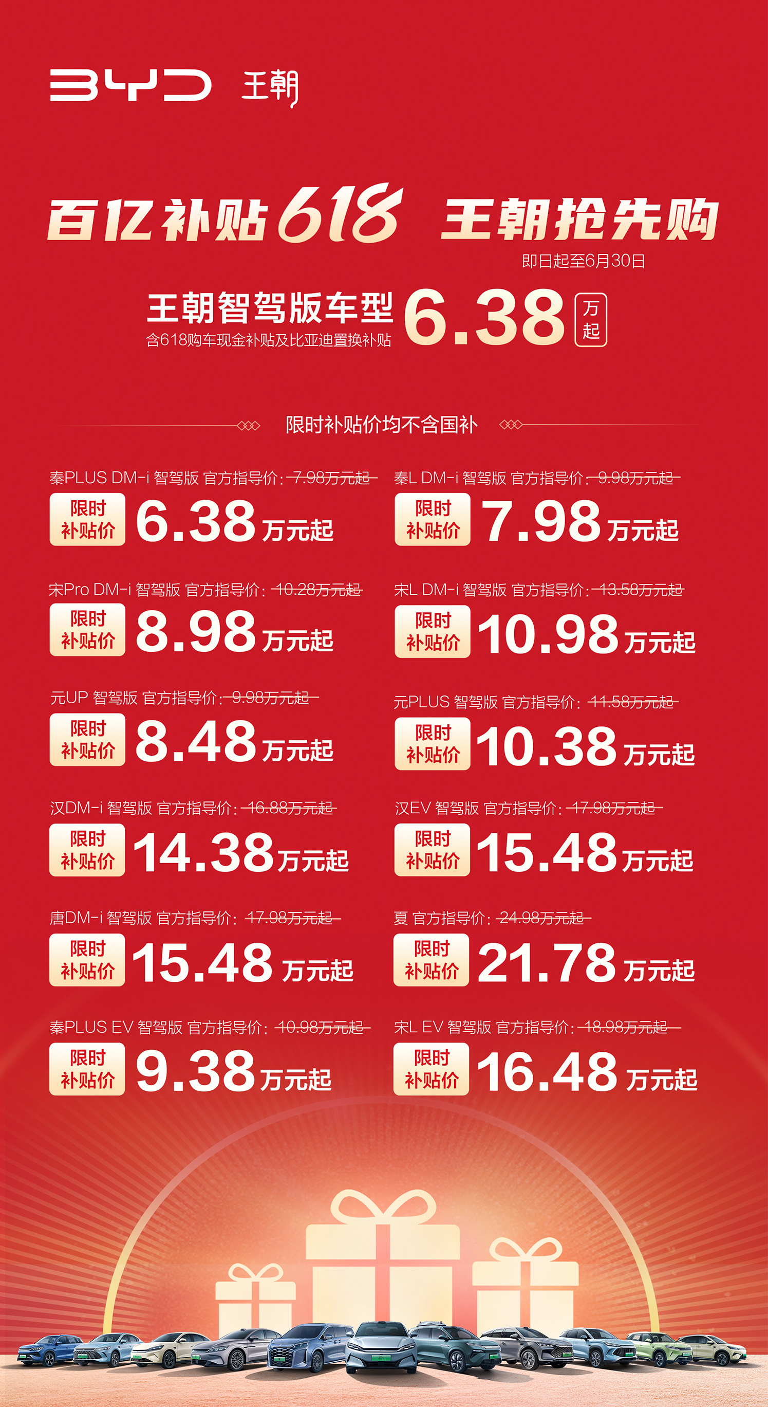 比亚迪新一轮价格战打响了5.58万的海鸥5.98万的海豹056.38万的秦PLU