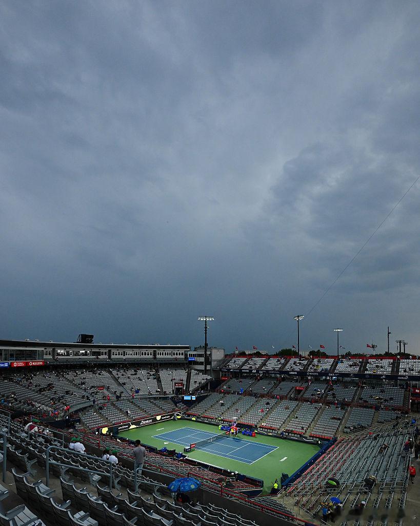今日比赛取消☔️由于天气原因，ATP1000 蒙特利尔大师赛周一未进行的比赛被迫