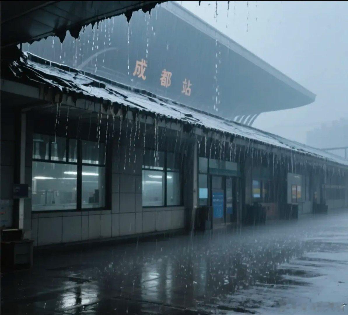 成都持续暴雨东站变水帘洞暴雨突袭！成都东站漏雨现场，画面太震撼​​成都东站被暴雨
