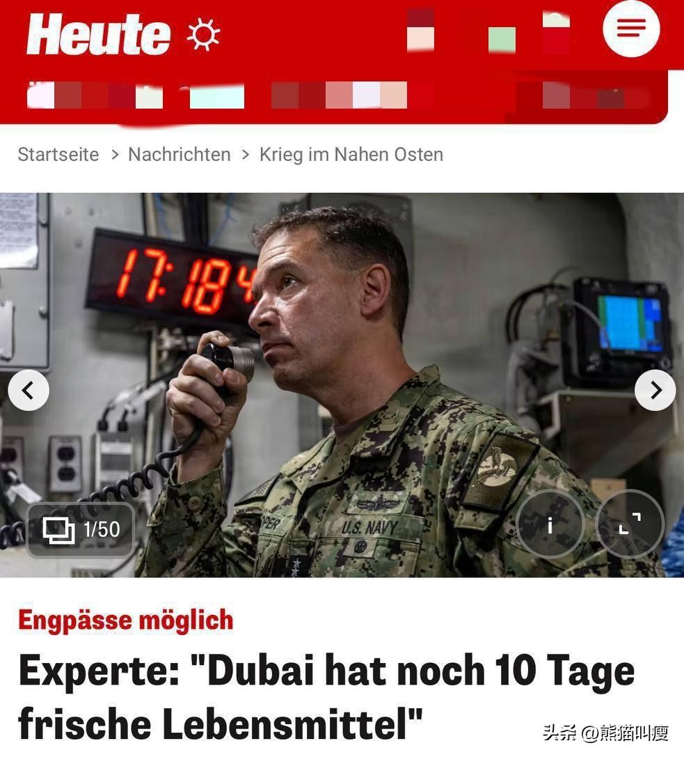 再有钱都买不到生鲜食材！迪拜的生鲜只够吃十天——全球最大物流企业CEO透露——因