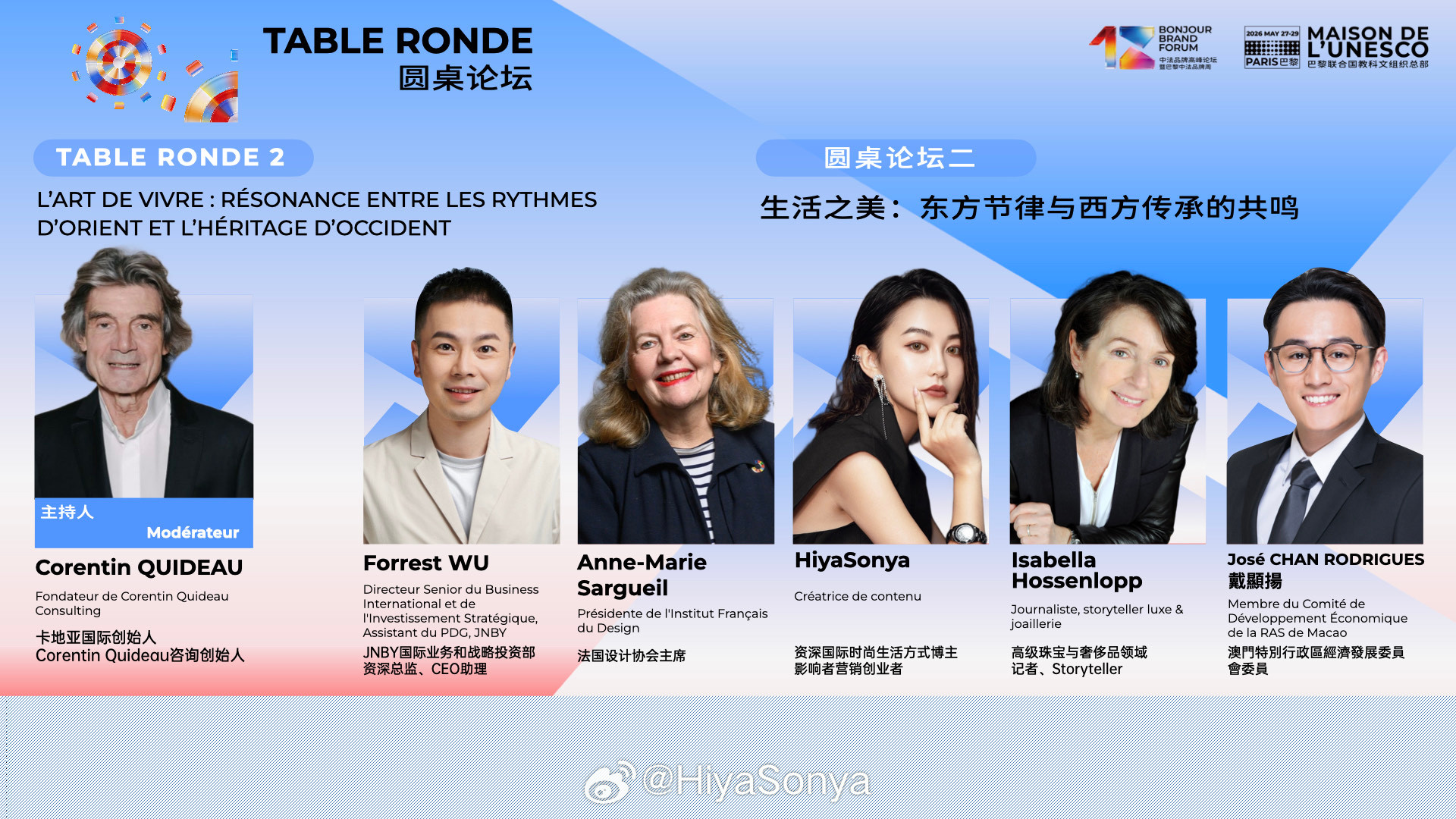 明天的中法品牌峰会，很高兴作为圆桌论坛的嘉宾。btw，我决定继续延续我在国内的创
