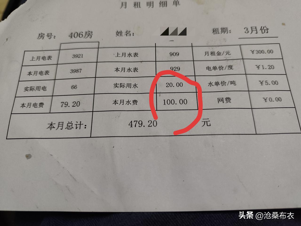 两夫妻租房一天能用33桶水吗？二手房东这是不是在多收费？