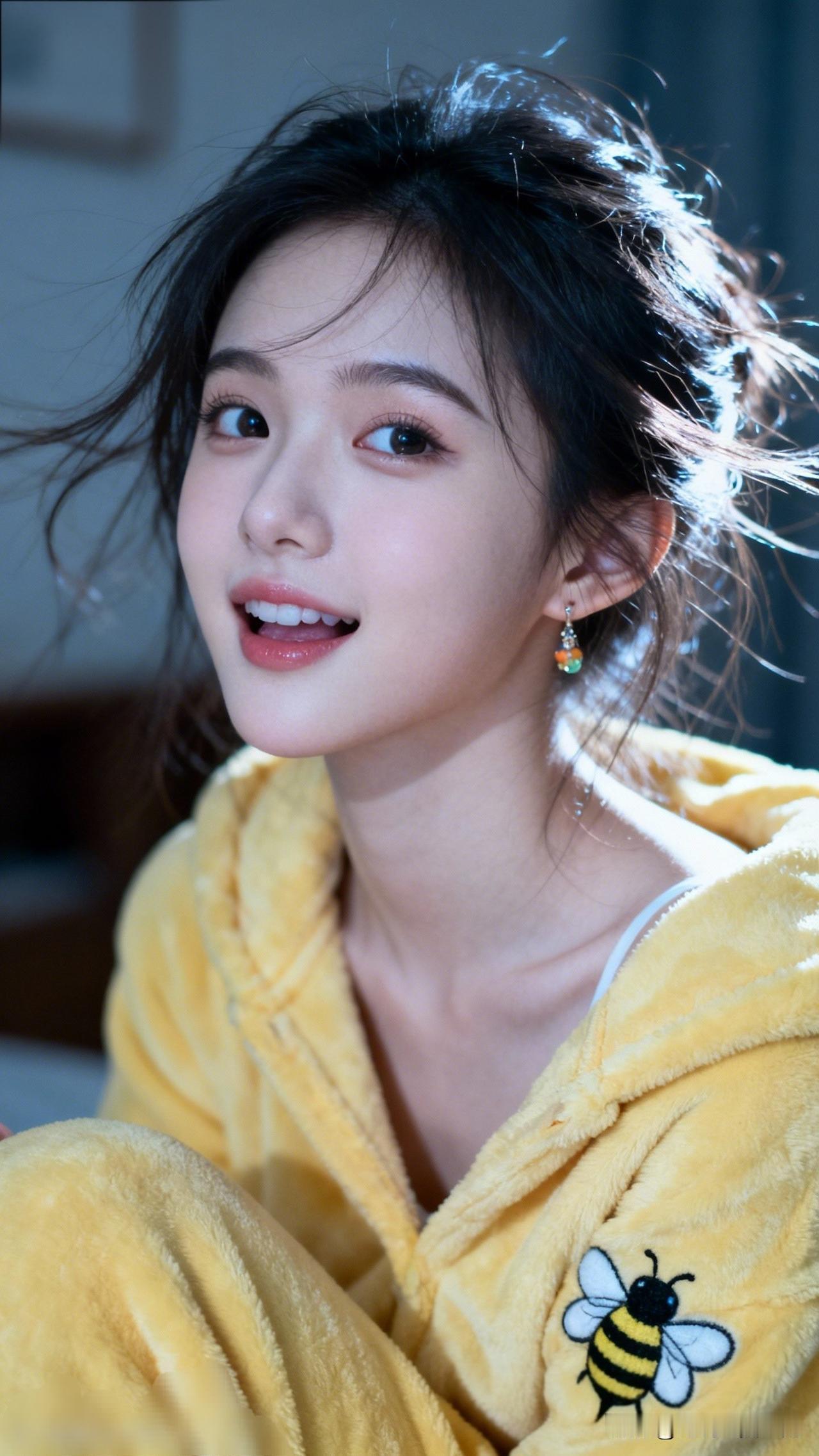 温暖冬日，慵懒午后，蜜糖色卫衣，甜美少女心。发一张你眼中最美的微笑照片