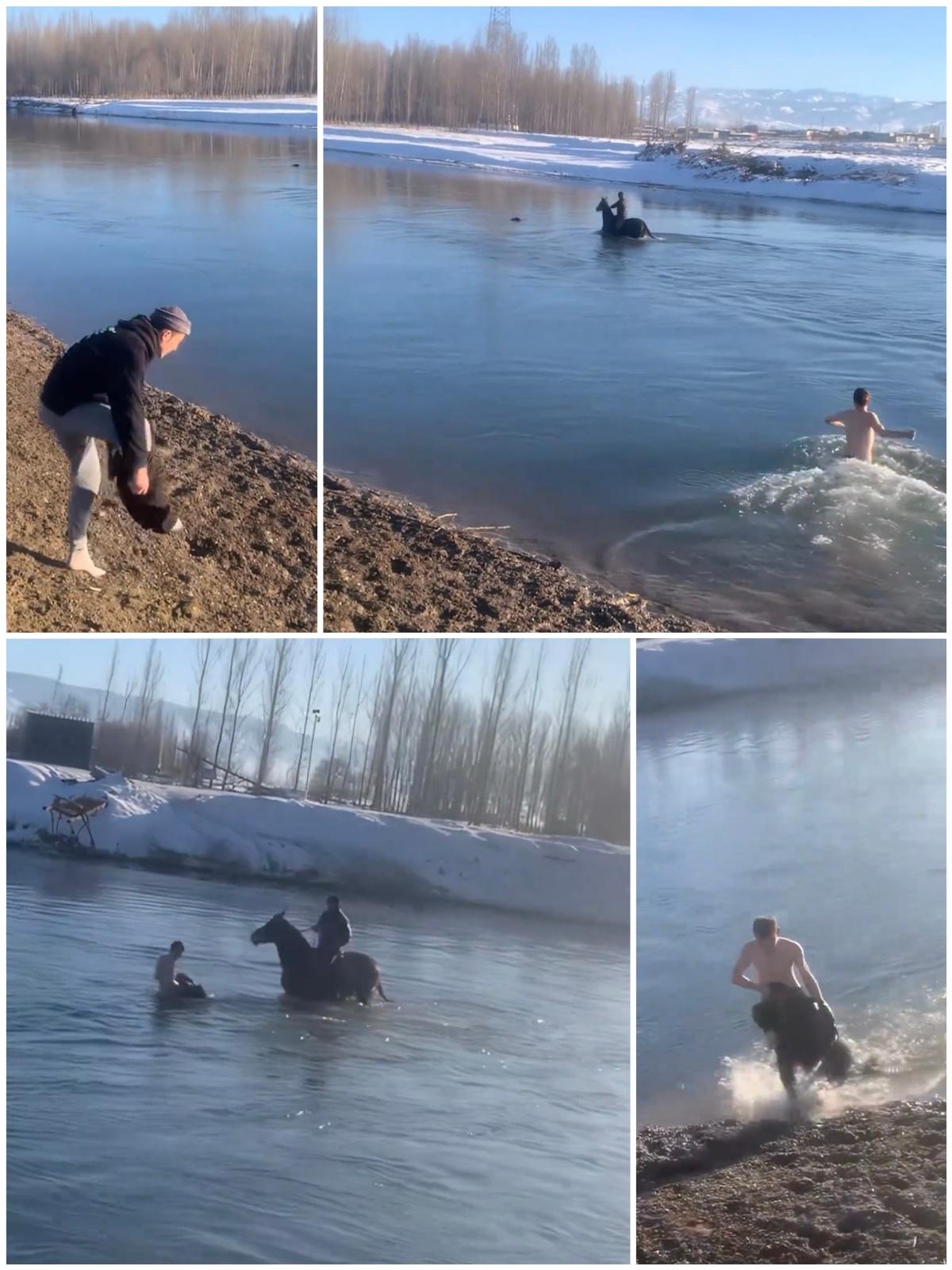 新疆伊犁，一名19岁的小伙子跳入冰河救人，相关的视频也走红了，人民日报对此进行了