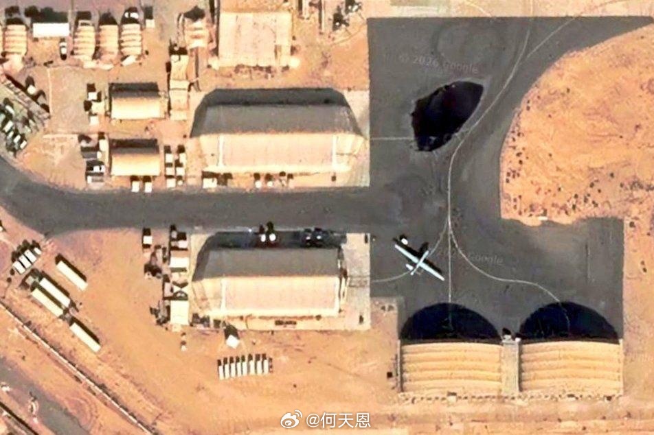 最新消息：新的卫星图像显示，在伊朗无人机袭击之后，科威特的阿里·萨勒姆空军基地遭