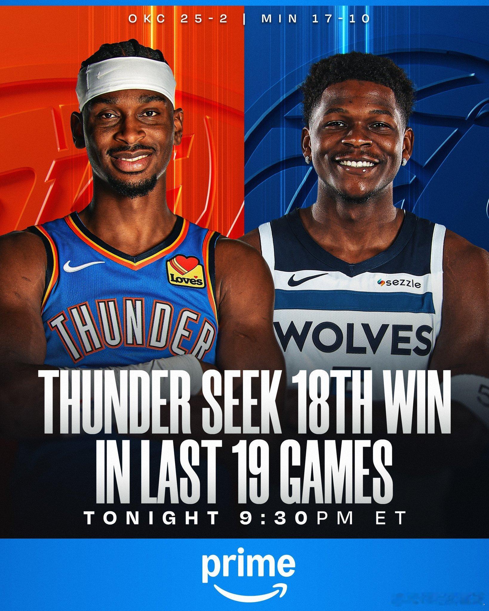 上午10点半 雷霆对阵森林狼！ 