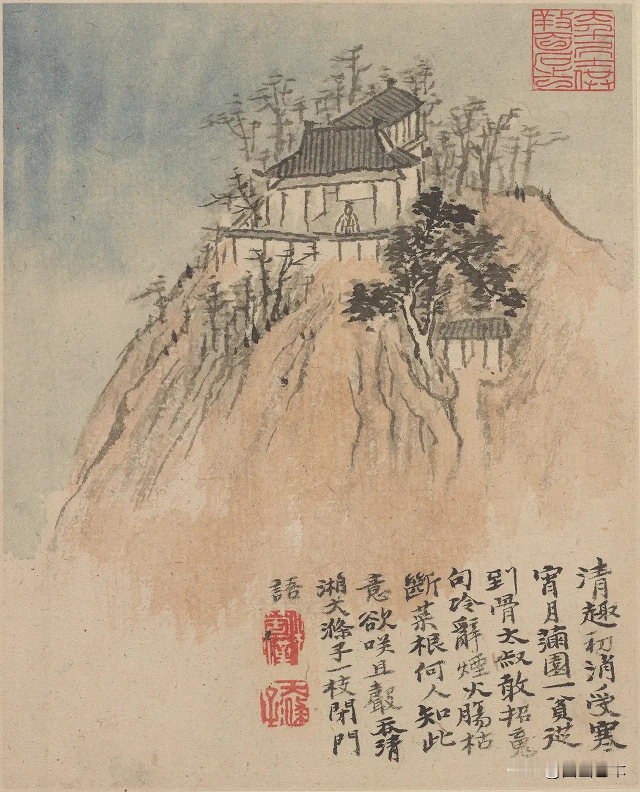 清代石涛《金陵胜迹图册》#国画# #山水画#