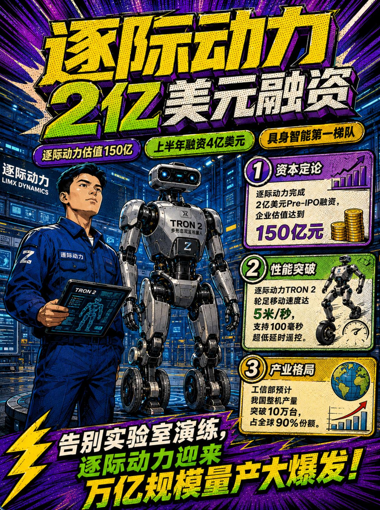 逐际动力完成融资，具身智能迎来量产临界点！
逐际动力完成近2亿美元融资，企业投后