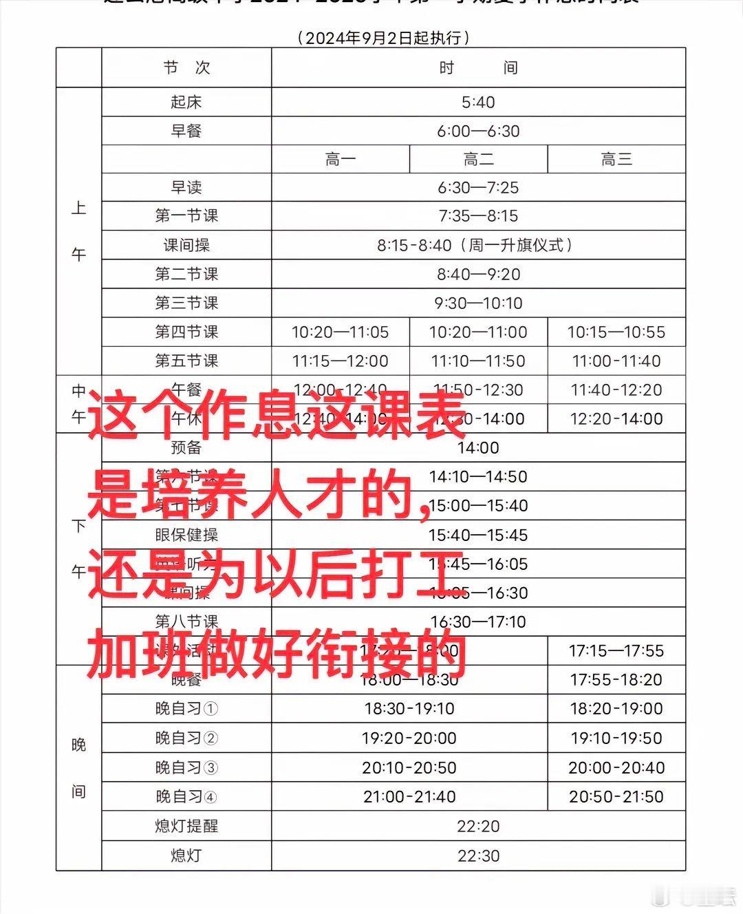 一天到底能睡几个小时。做学生五点起床读书，做家长五点起床煮猪食，做老师五点起床教