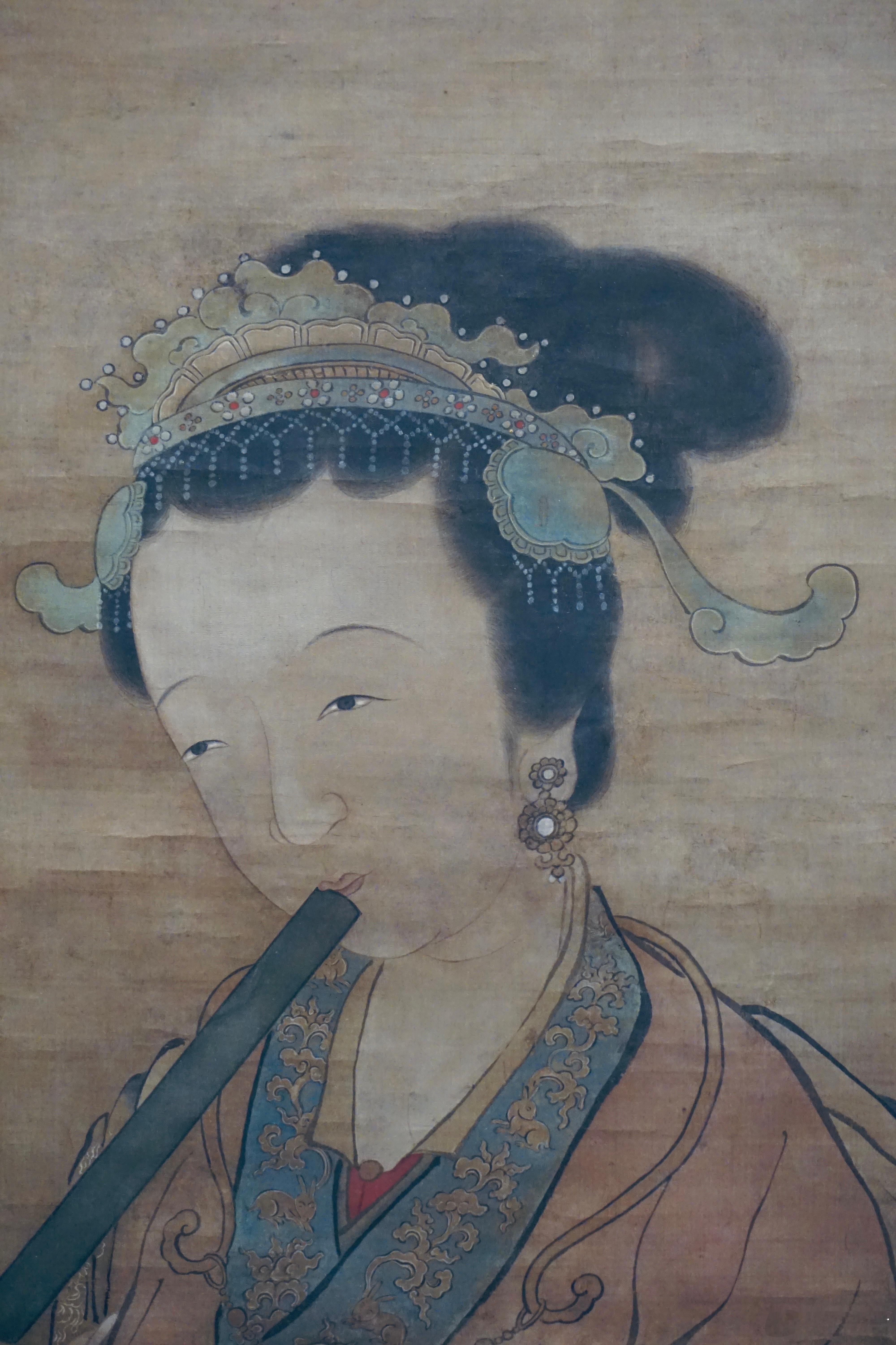 明代唐寅《吹箫仕女图》1520年 ​​​