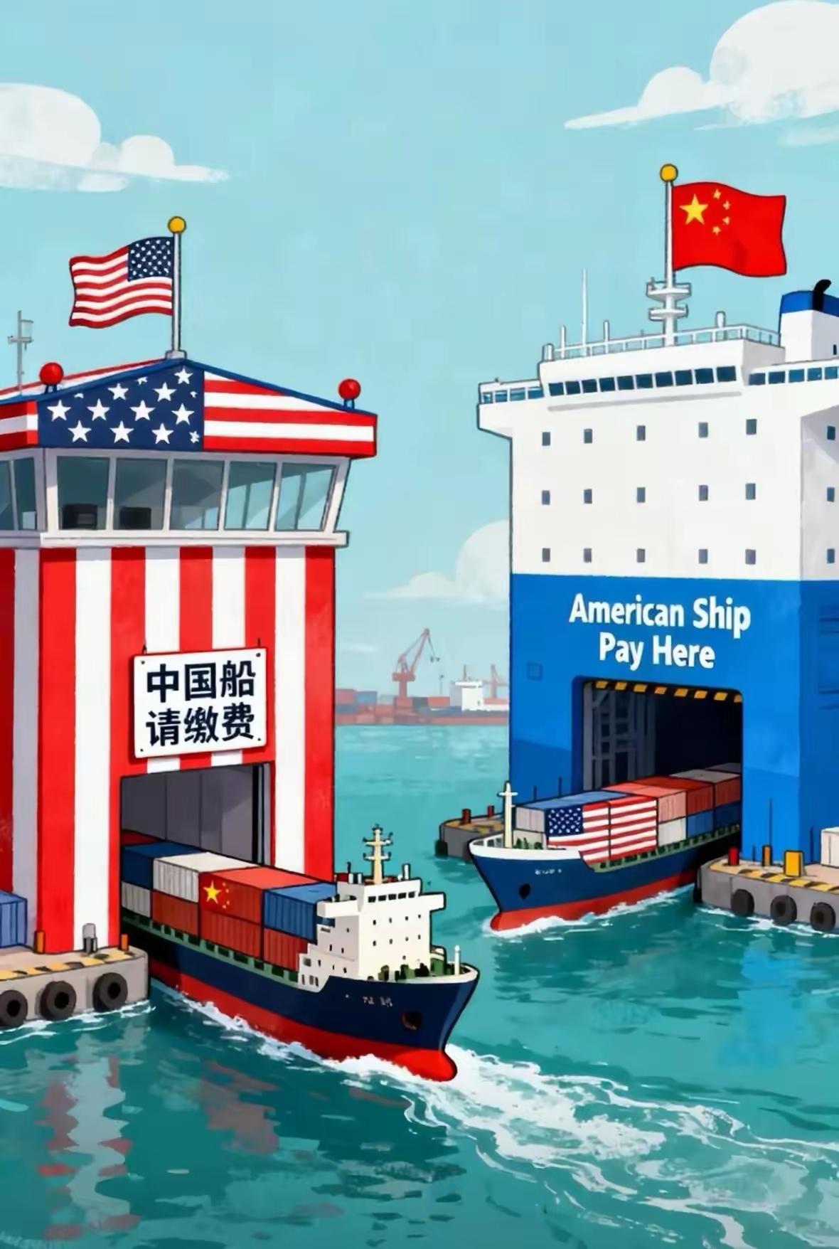 中美互征港口费：美国造船为零，反过来通过资本掌控获益，中美船只数量刚好一样多！美