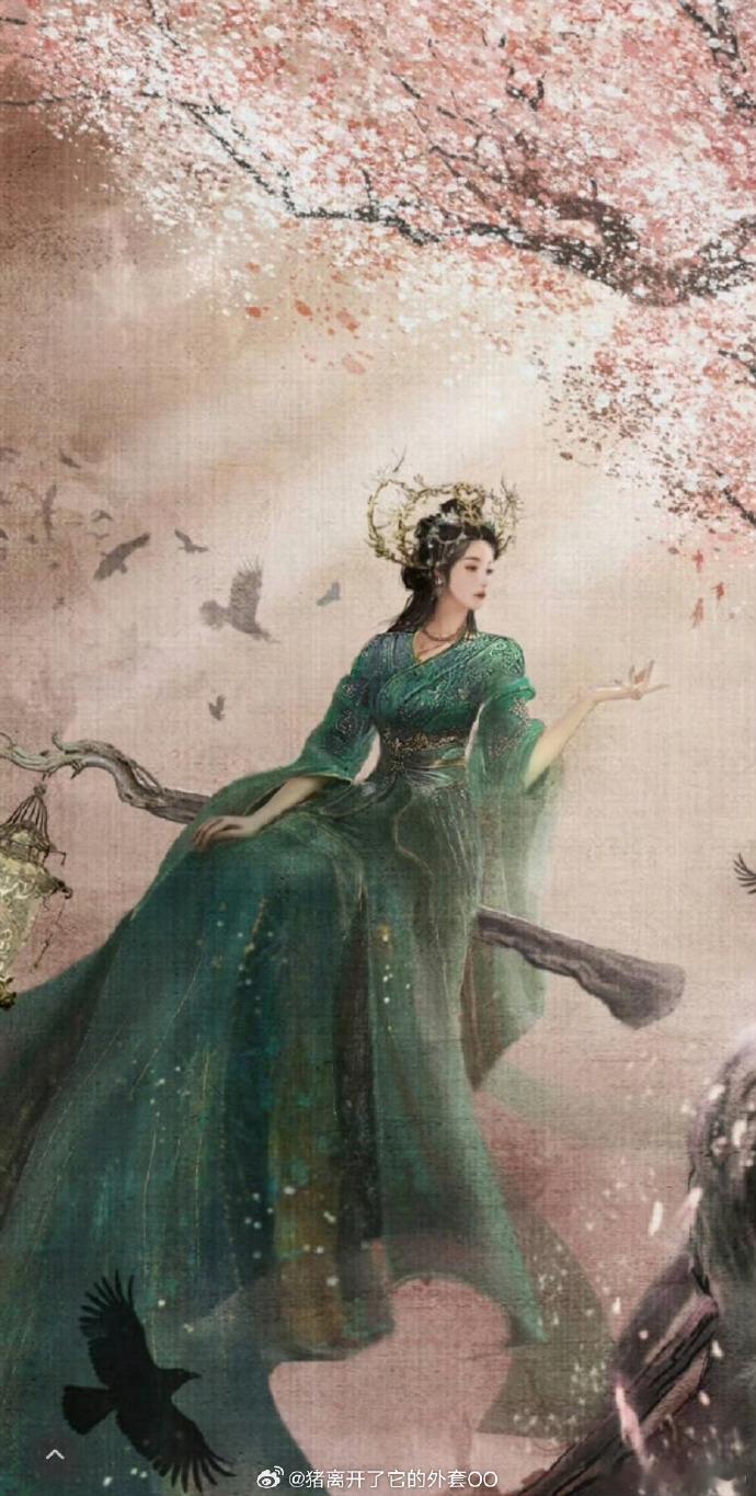 #迪丽热巴慕胥辞海报上的造型##迪丽热巴慕胥辞绿纱造型#迪丽热巴在慕胥辞海报上的