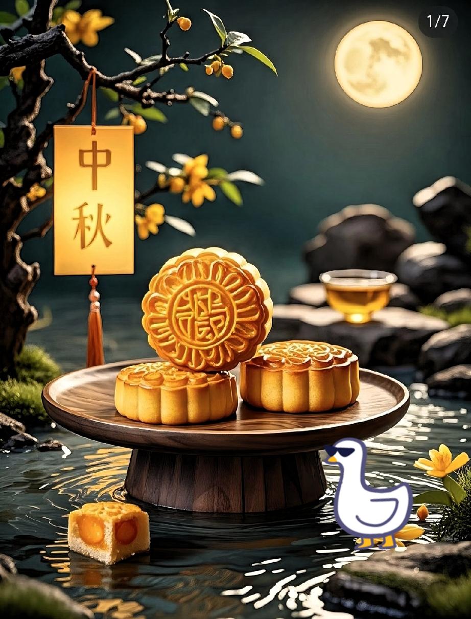 如果让我选一种最喜欢的月饼，那一定是莲蓉蛋黄月饼。切开的瞬间，金黄的蛋黄像一轮小