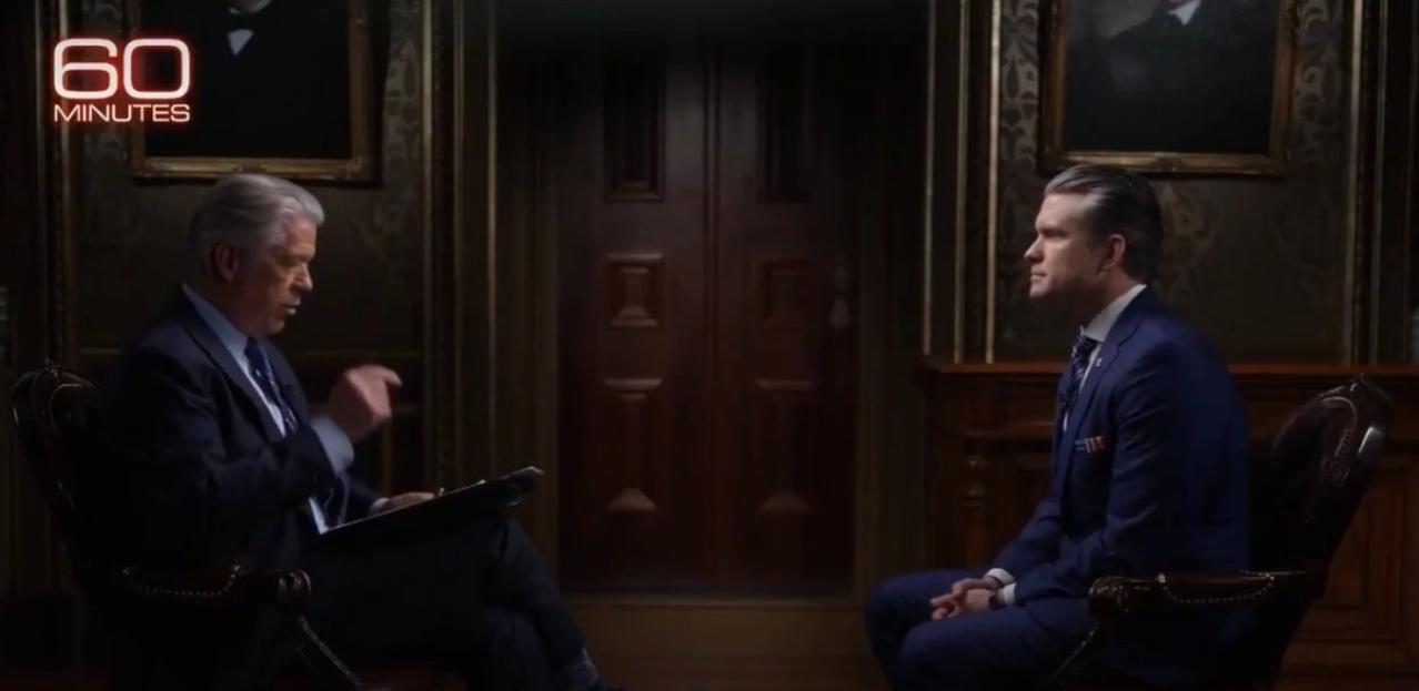 赫格赛斯CBS采访谈及俄向伊提供美情报相关内容：

美国战争部长赫格赛斯今天接受