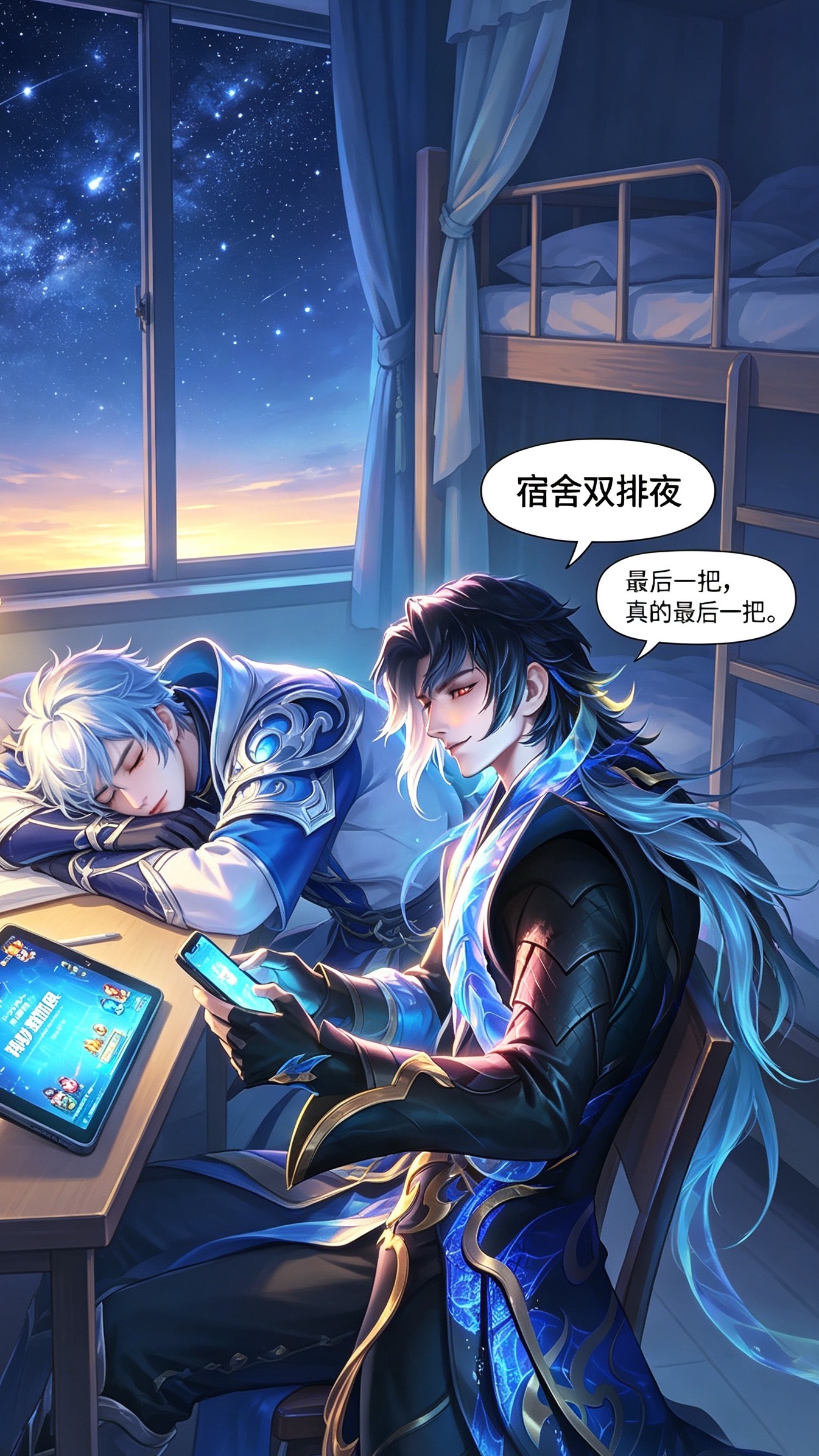 王者高校迎新季我在学校很想农我的农情宿舍王者荣耀 王者宿舍日常：诸葛亮与司马懿双