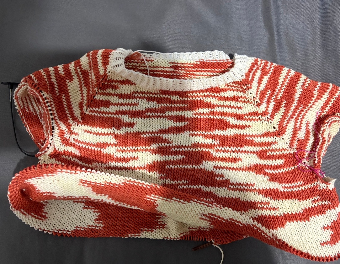 织出了一件五花肉毛衣看起来有一种雪花肥牛的感觉意外的下饭春风里派对