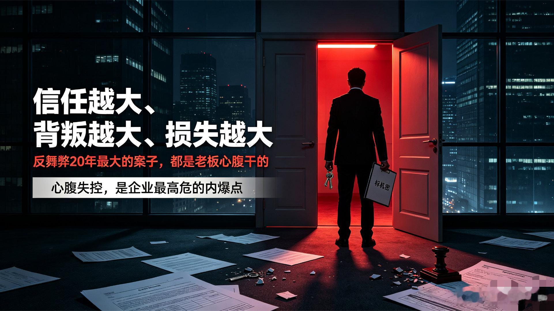 信任越大、背叛越大、损失越大——反舞弊20年最大的案子，都是老板心腹干的干了20