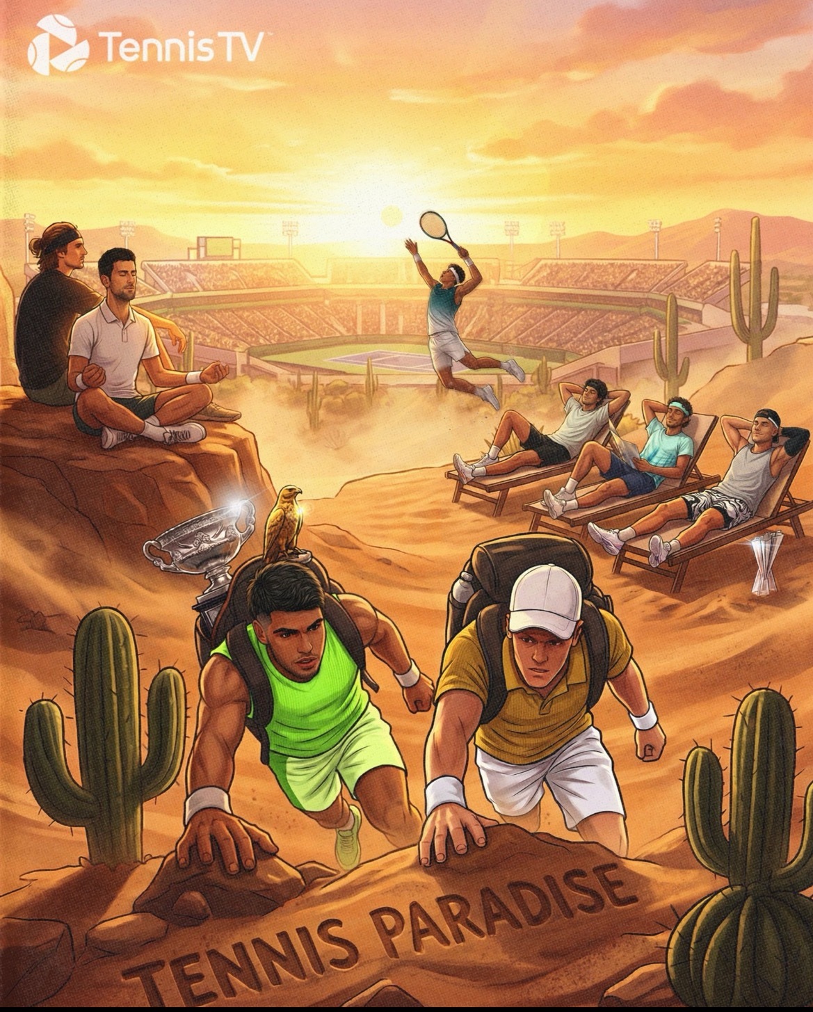 网球talking大会体育大赏 年度第一项大师赛就要来了，看看海报中前十球员的状