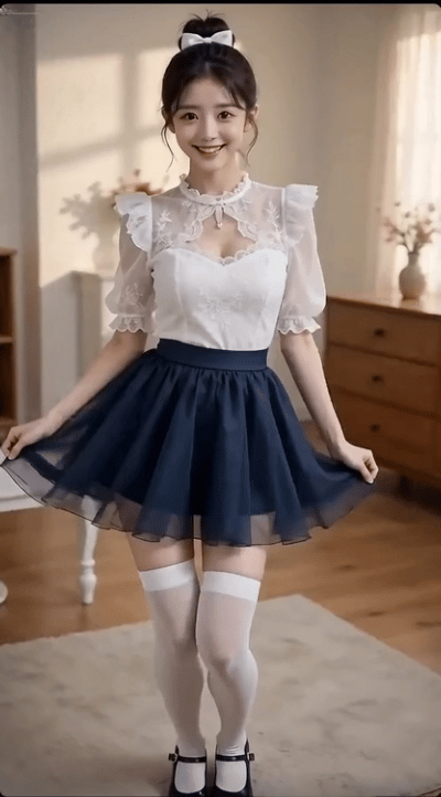 这姑娘打扮得真可爱！春天已经到了，也到了……！